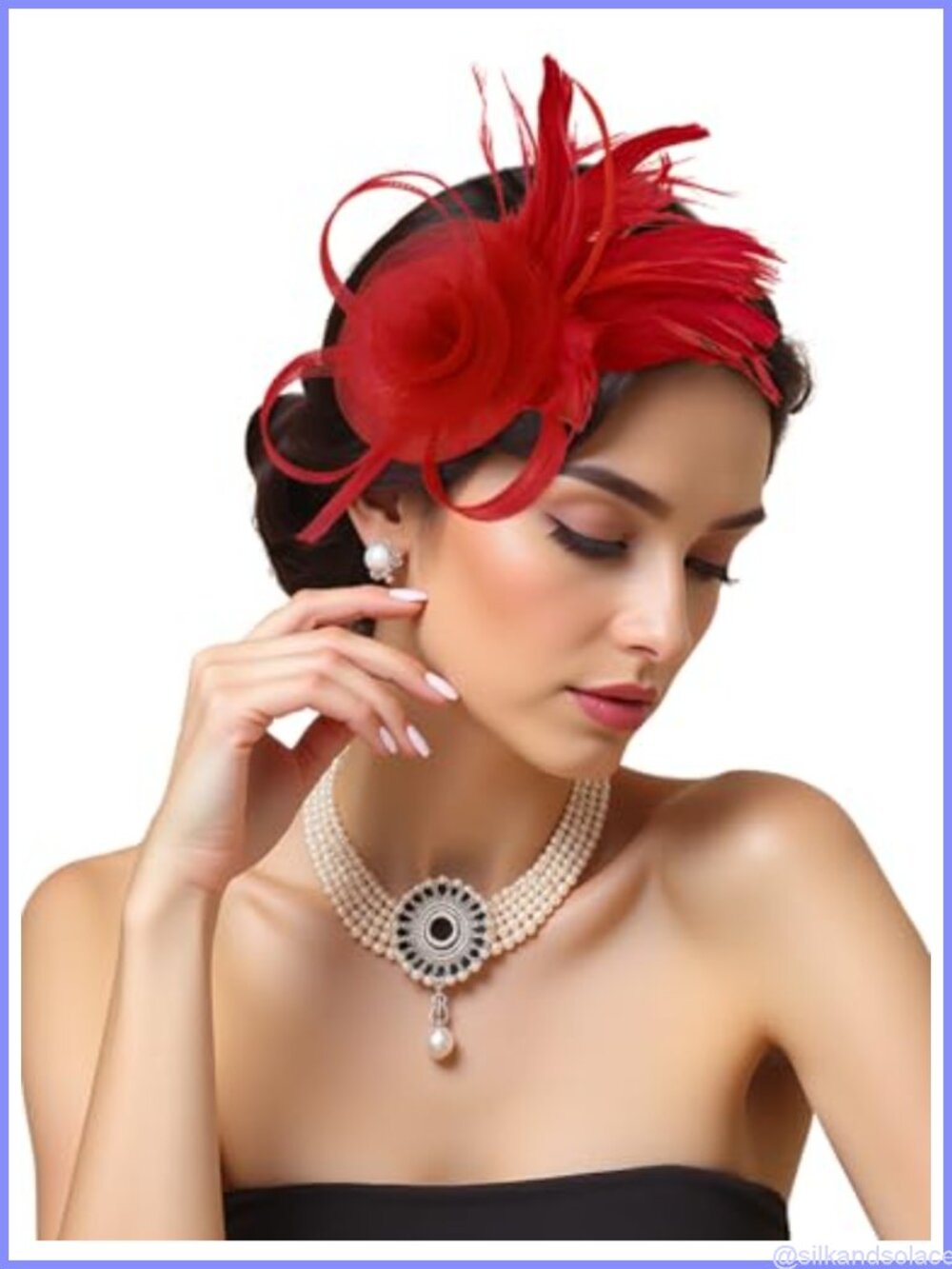 Feather Tulle Fascinator Hat with Headband & Clip for Tea Party Wedding
